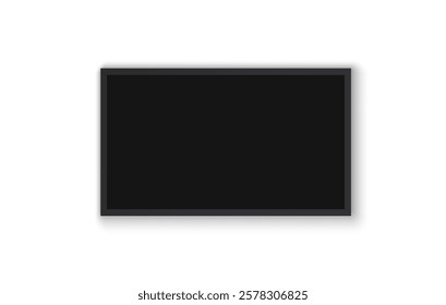 TV screen PNG. Modern stylish LED LCD panel. Large computer monitor display mockup.TV template. Vector illustration of a plasma TV monitor on a transparent background.	