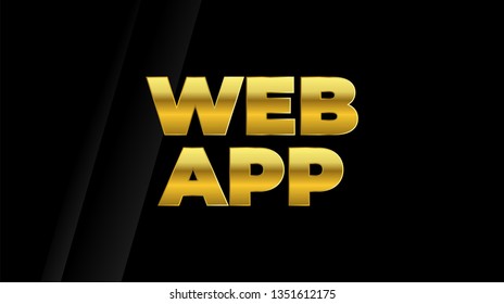 TV screen presenting golden text WEB APP on a black background