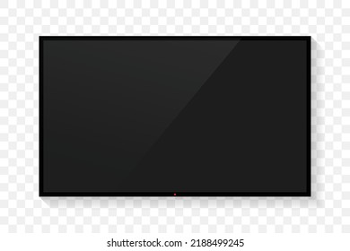 Pantalla de televisión de diseño realista aislado en un fondo transparente.