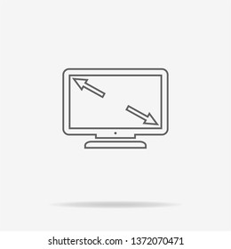 Tv screen size icon. Vector concept illustration for design.