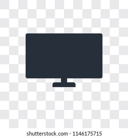 Tv screen vector icon isolated on transparent background, Tv screen logo concept