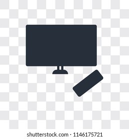 Tv screen vector icon isolated on transparent background, Tv screen logo concept