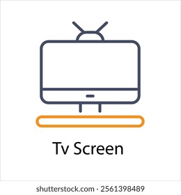 Tv Screen Vector icon stock illustration