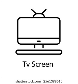 Tv Screen Vector icon stock illustration