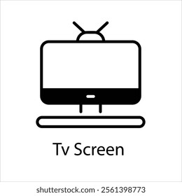 Tv Screen Vector icon stock illustration