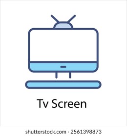 Tv Screen Vector icon stock illustration