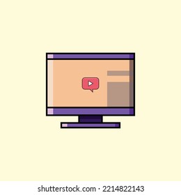 TV screen vector illustration. vector graphics of a TV screen, simple elegant flat style.