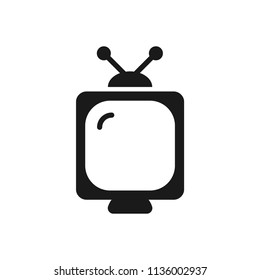 TV screen vector sign. Old TV icon. Television screen sign. Vector flat sign.