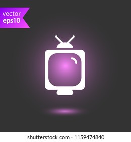 TV screen vector sign. Old TV icon. Television screen sign. EPS 10 flat symbol