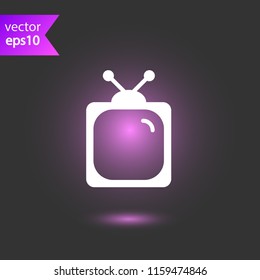 TV screen vector sign. Old TV icon. Television screen sign. EPS 10 flat symbol