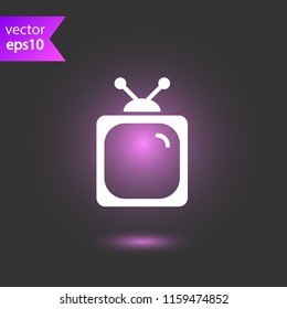 TV screen vector sign. Old TV icon. Television screen sign. EPS 10 flat symbol