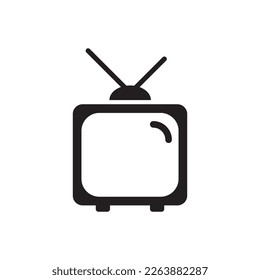 TV screen vector sign. Old TV icon. Television screen flat sign design. EPS 10 TV symbol pictogram