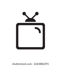 TV screen vector sign. Old TV icon. Television screen flat sign design. EPS 10 TV symbol pictogram