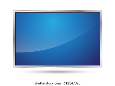 TV screen.Modern blank led isolate on white,stylish vector.Smart TV mock-up,realistic illustration.For web site,app,ad,advertisement and social network advert