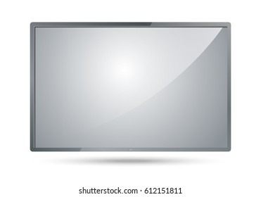 TV screen.Modern blank led isolate on white,stylish vector.Smart TV mock-up,realistic illustration.For web site,app,ad,advertisement and social network advert