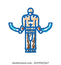 tv series cosplay male doodle icon sketch vector. tv series cosplay male sign. isolated symbol illustration