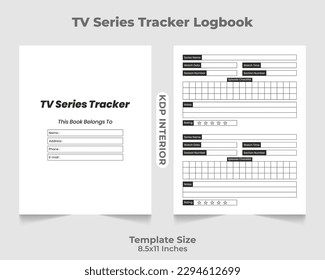 TV Series Tracker Logbook KDP Interior