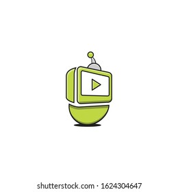 TV service and company logo design. TV live streaming, Online television, or web TV logo concept.