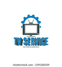 tv service logo clasic and modern design vector