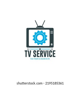 tv service logo clasic and modern design vector