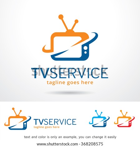 TV Service Logo Template Design Vector