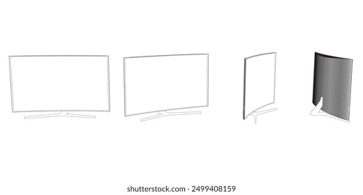 ILUSTRACIÓN VECTORIAL del contorno del televisor. Icono para el diseño. Fácil de editar