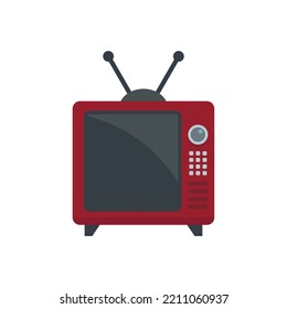 Tv set icon. Flat illustration of Tv set vector icon isolated on white background