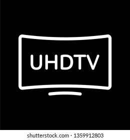 TV set icon. HD IPTV UHD Internet Protocol TV symbol.