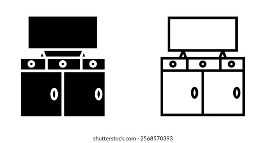 Tv set Icon on white background