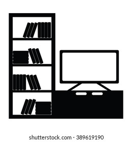 TV set icon on the white background