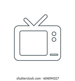 TV set icon on the white background. Vector illustration