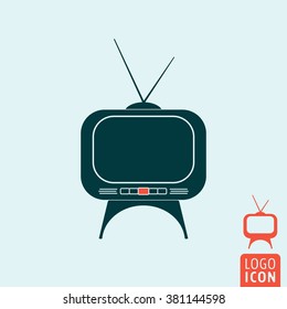 Tv set icon. Retro Tv set icon isolated, minimal design. Vector illustration