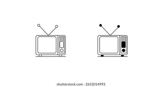 TV-Set-Symbol mit weißem Hintergrund, Vektorgrafik