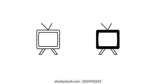 Icono de conjunto de TV con fondo blanco Vector Ilustración de stock