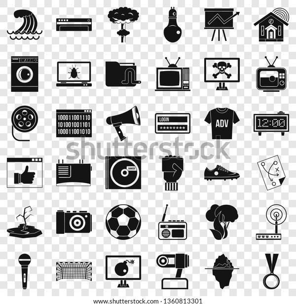 TV set icons set. Simple style of 36 tv set
vector icons for web for any
design
