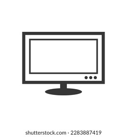TV set outline single isolated vector icon