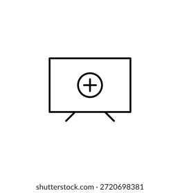 Televisor y más. Canales añadidos, nuevo perfil de usuario. Icono de Vector de trazo perfecto y editable