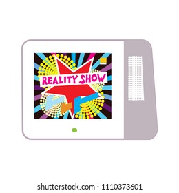 Tv Set Showing Reality Show. Vector Illustration