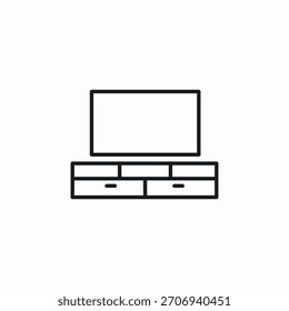 TV set stand icono signo Vector