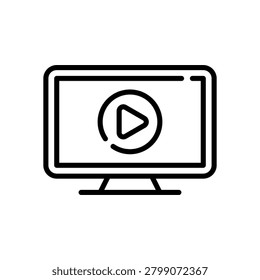 TV Set Television Screen Media Entertainment Display Icon Set