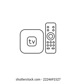 TV Set top box icon in line style icon, isolated on white background