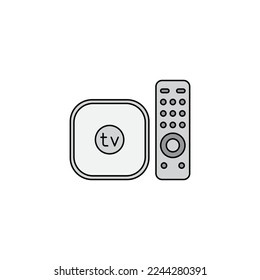 Icono del cuadro superior de TV en color, aislado en fondo blanco 