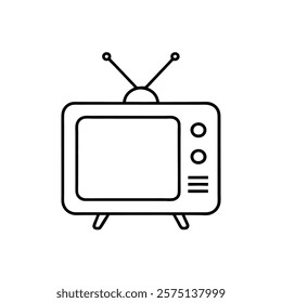 tv set vector line art illustration