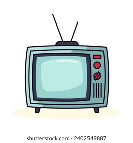 TV Set Vibrant Flat Picture. Perfect for different cards, textile, web sites, apps 