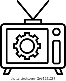 TV-Einstellung Linie Vektor Symbol Design