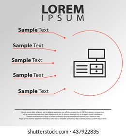 tv shelf icon. tv shelf infographics template