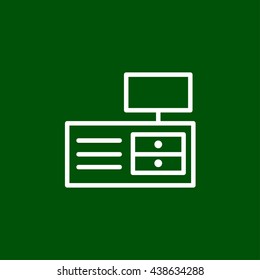 tv shelf line icon