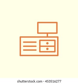 tv shelf line icon