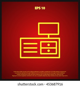 tv shelf line icon