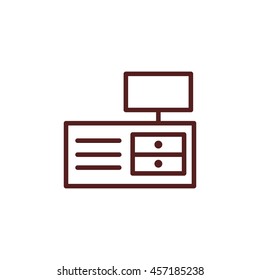tv shelf line icon